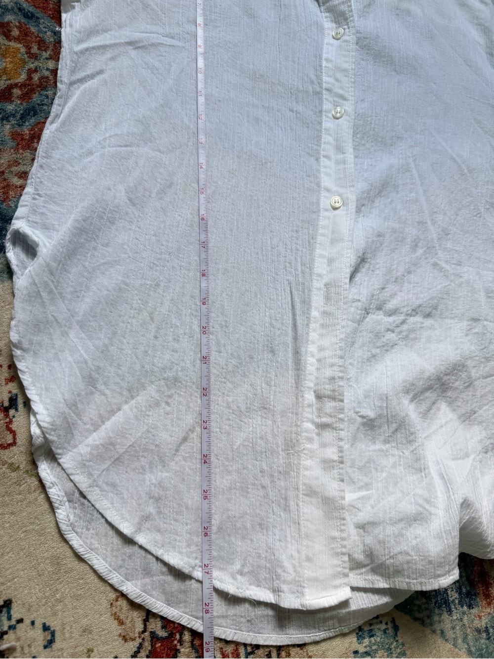 H&M White Lightweight Button Front Shirt - Picture 6 of 6